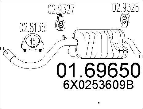MTS 01.69650 - Izplūdes gāzu trokšņa slāpētājs (pēdējais) autodraugiem.lv