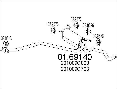 MTS 01.69140 - Izplūdes gāzu trokšņa slāpētājs (pēdējais) autodraugiem.lv
