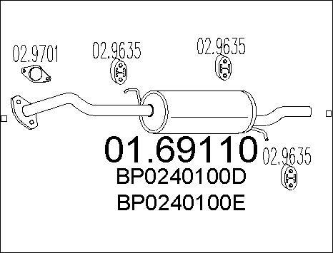 MTS 01.69110 - Izplūdes gāzu trokšņa slāpētājs (pēdējais) autodraugiem.lv