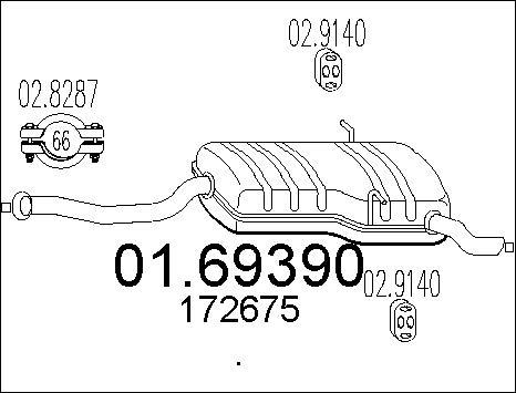 MTS 01.69390 - Izplūdes gāzu trokšņa slāpētājs (pēdējais) autodraugiem.lv