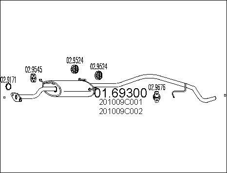 MTS 01.69300 - Izplūdes gāzu trokšņa slāpētājs (pēdējais) autodraugiem.lv