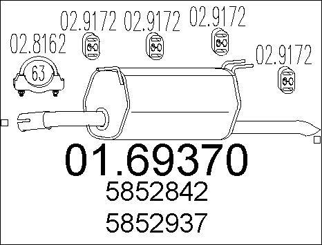 MTS 01.69370 - Izplūdes gāzu trokšņa slāpētājs (pēdējais) autodraugiem.lv