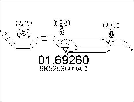 MTS 01.69260 - Izplūdes gāzu trokšņa slāpētājs (pēdējais) autodraugiem.lv