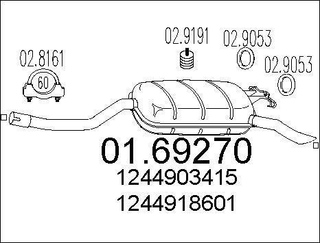 MTS 01.69270 - Izplūdes gāzu trokšņa slāpētājs (pēdējais) autodraugiem.lv