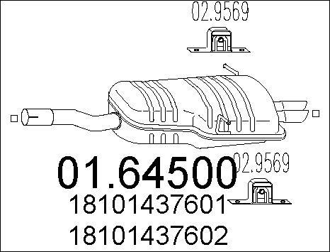 MTS 01.64500 - Izplūdes gāzu trokšņa slāpētājs (pēdējais) autodraugiem.lv