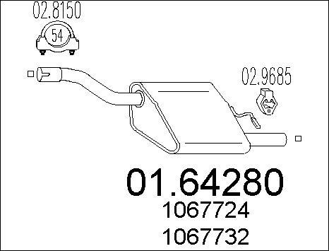MTS 01.64280 - Izplūdes gāzu trokšņa slāpētājs (pēdējais) autodraugiem.lv