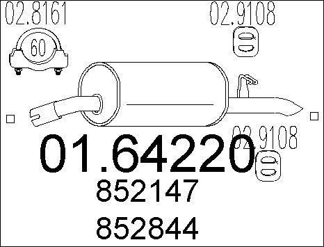 MTS 01.64220 - Izplūdes gāzu trokšņa slāpētājs (pēdējais) autodraugiem.lv