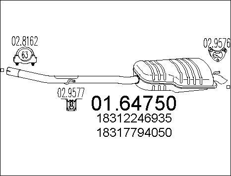 MTS 01.64750 - Izplūdes gāzu trokšņa slāpētājs (pēdējais) autodraugiem.lv