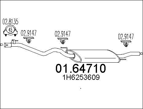 MTS 01.64710 - Izplūdes gāzu trokšņa slāpētājs (pēdējais) autodraugiem.lv