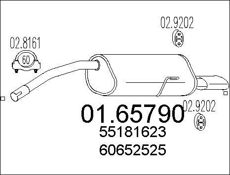 MTS 01.65790 - Izplūdes gāzu trokšņa slāpētājs (pēdējais) autodraugiem.lv