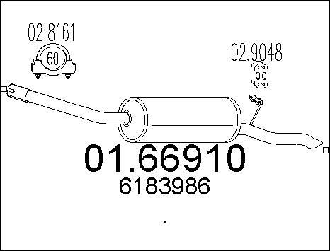 MTS 01.66910 - Izplūdes gāzu trokšņa slāpētājs (pēdējais) autodraugiem.lv