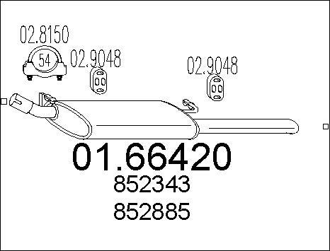 MTS 01.66420 - Izplūdes gāzu trokšņa slāpētājs (pēdējais) autodraugiem.lv