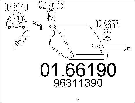 MTS 01.66190 - Izplūdes gāzu trokšņa slāpētājs (pēdējais) autodraugiem.lv