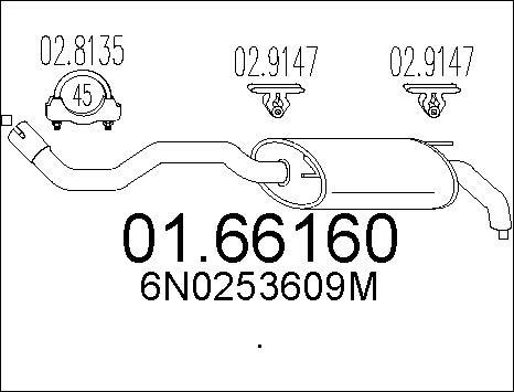 MTS 01.66160 - Izplūdes gāzu trokšņa slāpētājs (pēdējais) autodraugiem.lv