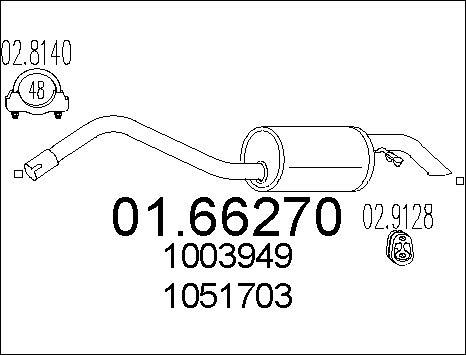 MTS 01.66270 - Izplūdes gāzu trokšņa slāpētājs (pēdējais) autodraugiem.lv