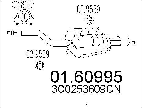 MTS 01.60995 - Izplūdes gāzu trokšņa slāpētājs (pēdējais) autodraugiem.lv