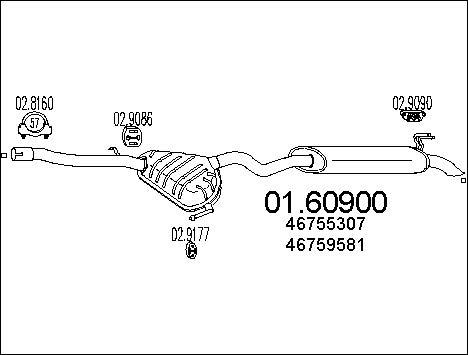 MTS 01.60900 - Izplūdes gāzu trokšņa slāpētājs (pēdējais) autodraugiem.lv