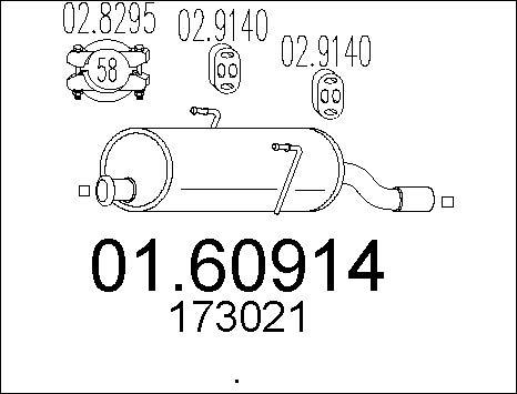 MTS 01.60914 - Izplūdes gāzu trokšņa slāpētājs (pēdējais) autodraugiem.lv