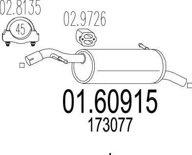 MTS 01.60915 - Izplūdes gāzu trokšņa slāpētājs (pēdējais) autodraugiem.lv