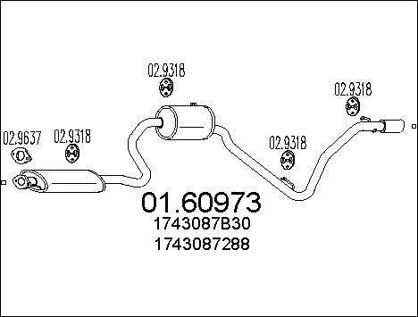 MTS 01.60973 - Izplūdes gāzu trokšņa slāpētājs (pēdējais) autodraugiem.lv
