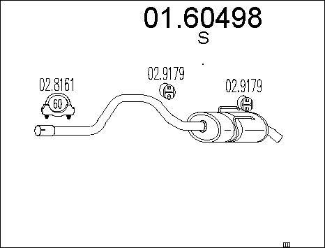 MTS 01.60498 - Izplūdes gāzu trokšņa slāpētājs (pēdējais) autodraugiem.lv