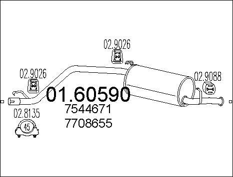 MTS 01.60590 - Izplūdes gāzu trokšņa slāpētājs (pēdējais) autodraugiem.lv