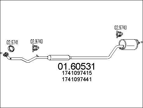 MTS 01.60531 - Izplūdes gāzu trokšņa slāpētājs (pēdējais) autodraugiem.lv