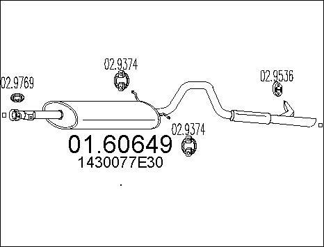 MTS 01.60649 - Izplūdes gāzu trokšņa slāpētājs (pēdējais) autodraugiem.lv