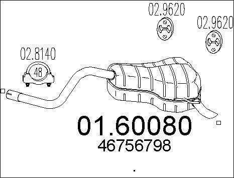 MTS 01.60080 - Izplūdes gāzu trokšņa slāpētājs (pēdējais) autodraugiem.lv