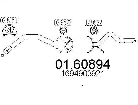 MTS 01.60894 - Izplūdes gāzu trokšņa slāpētājs (pēdējais) autodraugiem.lv