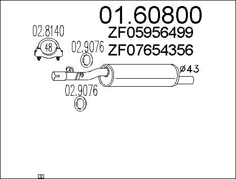 MTS 01.60800 - Izplūdes gāzu trokšņa slāpētājs (pēdējais) autodraugiem.lv