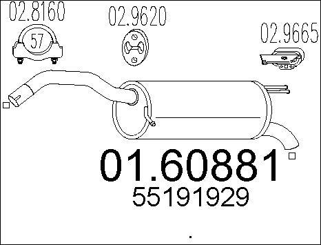 MTS 01.60881 - Izplūdes gāzu trokšņa slāpētājs (pēdējais) autodraugiem.lv