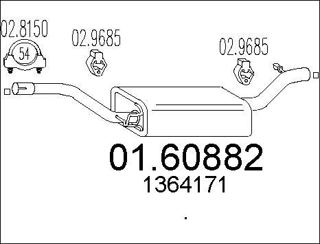 MTS 01.60882 - Izplūdes gāzu trokšņa slāpētājs (pēdējais) autodraugiem.lv