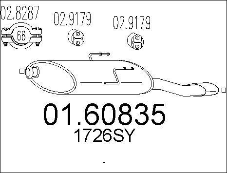 MTS 01.60835 - Izplūdes gāzu trokšņa slāpētājs (pēdējais) autodraugiem.lv