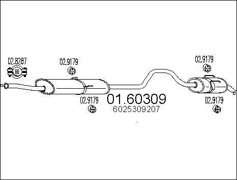 MTS 01.60309 - Izplūdes gāzu trokšņa slāpētājs (pēdējais) autodraugiem.lv