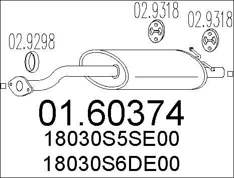 MTS 01.60374 - Izplūdes gāzu trokšņa slāpētājs (pēdējais) autodraugiem.lv