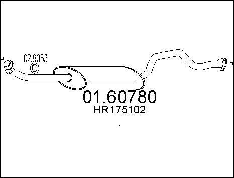 MTS 01.60780 - Izplūdes gāzu trokšņa slāpētājs (pēdējais) autodraugiem.lv