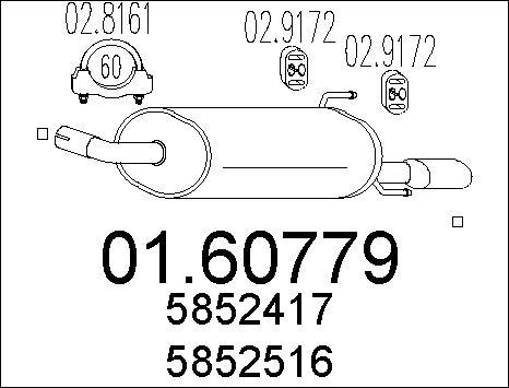 MTS 01.60779 - Izplūdes gāzu trokšņa slāpētājs (pēdējais) autodraugiem.lv