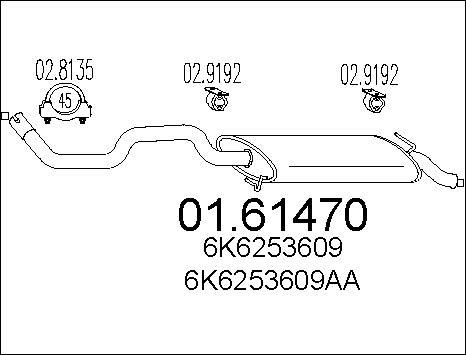 MTS 01.61470 - Izplūdes gāzu trokšņa slāpētājs (pēdējais) autodraugiem.lv