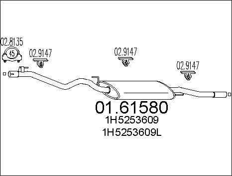 MTS 01.61580 - Izplūdes gāzu trokšņa slāpētājs (pēdējais) autodraugiem.lv