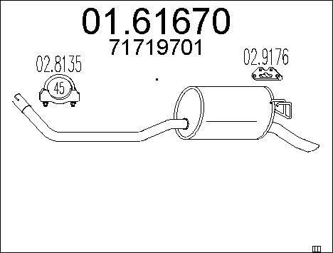 MTS 01.61670 - Izplūdes gāzu trokšņa slāpētājs (pēdējais) autodraugiem.lv