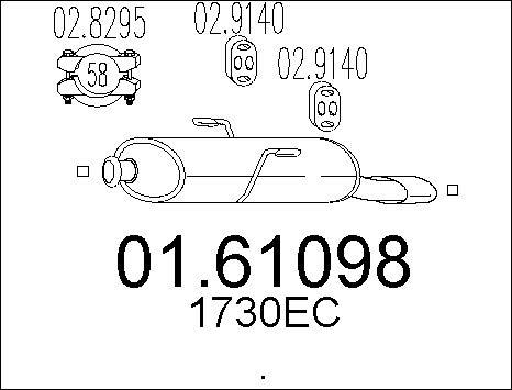MTS 01.61098 - Izplūdes gāzu trokšņa slāpētājs (pēdējais) autodraugiem.lv