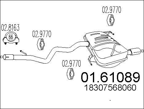 MTS 01.61089 - Izplūdes gāzu trokšņa slāpētājs (pēdējais) autodraugiem.lv