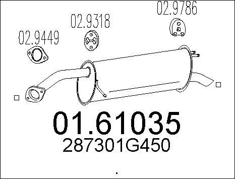 MTS 01.61035 - Izplūdes gāzu trokšņa slāpētājs (pēdējais) autodraugiem.lv