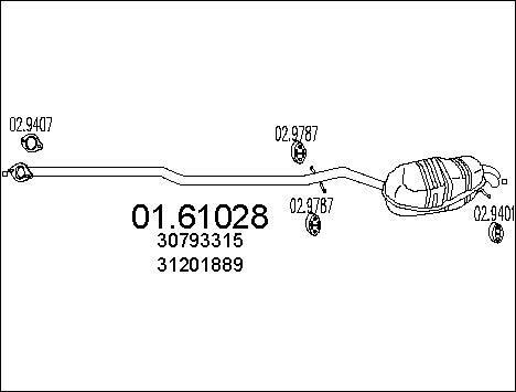 MTS 01.61028 - Izplūdes gāzu trokšņa slāpētājs (pēdējais) autodraugiem.lv