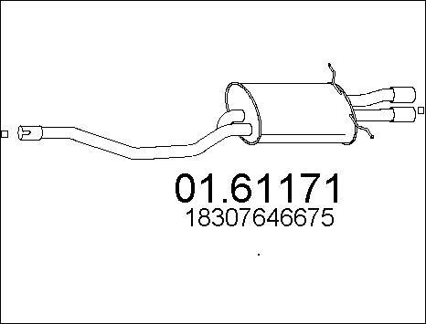 MTS 01.61171 - Izplūdes gāzu trokšņa slāpētājs (pēdējais) autodraugiem.lv