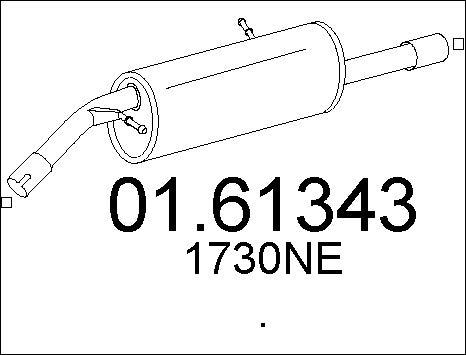 MTS 01.61343 - Izplūdes gāzu trokšņa slāpētājs (pēdējais) autodraugiem.lv