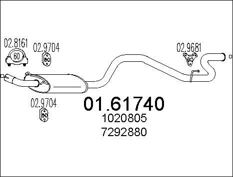 MTS 01.61740 - Izplūdes gāzu trokšņa slāpētājs (pēdējais) autodraugiem.lv