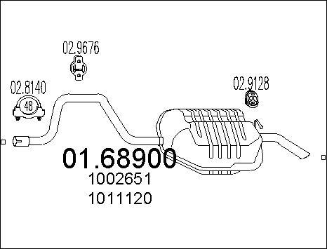 MTS 01.68900 - Izplūdes gāzu trokšņa slāpētājs (pēdējais) autodraugiem.lv