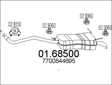 MTS 01.68500 - Izplūdes gāzu trokšņa slāpētājs (pēdējais) autodraugiem.lv